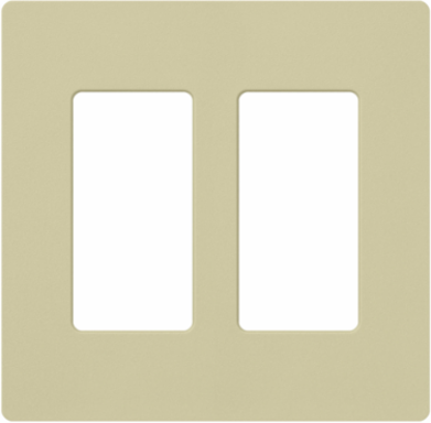 Satin Finish 2-Gang Claro Wallplate, 4.69 x 4.75 Inch, Plastic