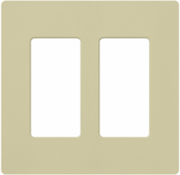 Satin Finish 2-Gang Claro Wallplate, 4.69 x 4.75 Inch, Plastic