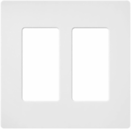 Satin 2-Gang Wallplate Snow, 4.69 x 4.75 Inch, Plastic Construction