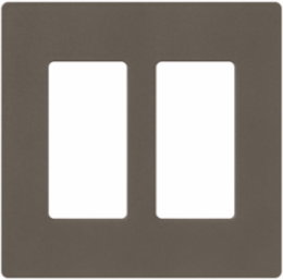 Claro Satin Finish 2-Gang Wallplate, 4.69 x 4.75 Inch Size, Plastic Material
