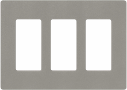 Claro Satin Wallplate 3-Gang, 4.69x6.56 Inch, Gray Plastic