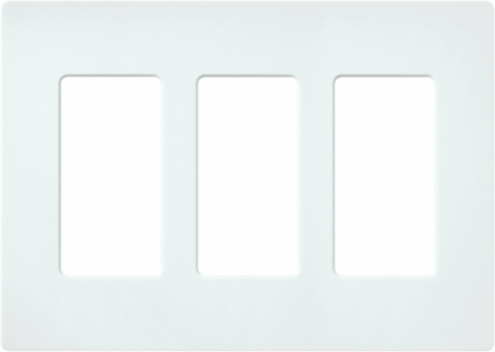 Claro Satin Wallplate 3-Gang, 4.69 x 6.56 Inch, Plastic, Glacier White