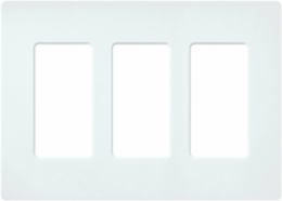 Claro Satin Wallplate 3-Gang, 4.69 x 6.56 Inch, Plastic, Glacier White