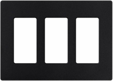 Satin 3-Gang Wallplate - Midnight, 4.69 x 6.56 Inch, Surface Mount, Plastic Construction