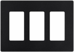 Satin 3-Gang Wallplate - Midnight, 4.69 x 6.56 Inch, Surface Mount, Plastic Construction