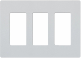 Claro Wallplate, Satin Finish, Three-gang in palladium