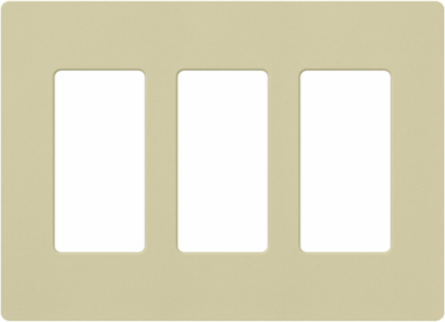 Satin Finish 3-Gang Wall Plate, 4.69 x 6.56 Inch, Plastic, Snap-On Installation
