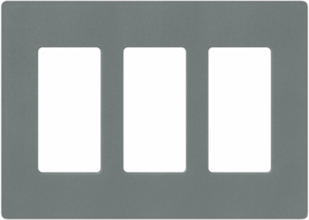 Claro Satin Finish 3-Gang Wallplate, Slate Color, Plastic Material, 4.69 x 6.56 Inch