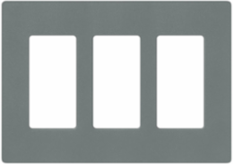 Claro Satin Finish 3-Gang Wallplate, Slate Color, Plastic Material, 4.69 x 6.56 Inch