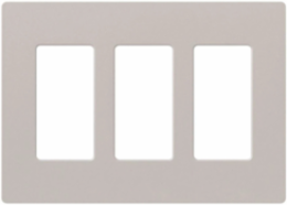 Claro 3-Gang Wallplate Taupe, Satin Finish, 4.69 x 6.56 Inch