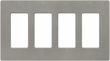 Claro Satin Wallplate, 4-Gang, 4.69 x 8.37 Inch, Plastic Construction