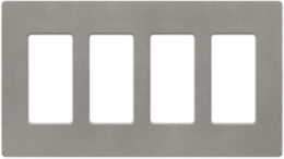 Claro Satin Wallplate, 4-Gang, 4.69 x 8.37 Inch, Plastic Construction