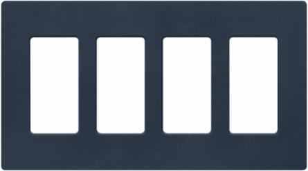 Satin Wallplate 4-Gang, 4.69 x 8.37 Inch, Plastic, Deep Sea Color