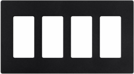 Claro Decorative 4-Gang Wallplate, Satin Midnight Finish, Surface Mount, Plastic