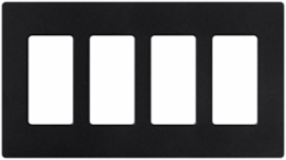 Claro Decorative 4-Gang Wallplate, Satin Midnight Finish, Surface Mount, Plastic