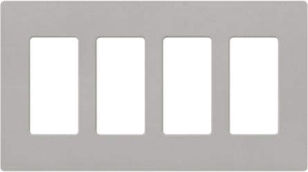 Satin Decorative Wallplate 4-Gang, 4.69 x 8.37 Inch, Plastic