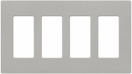 Satin Decorative Wallplate 4-Gang, 4.69 x 8.37 Inch, Plastic