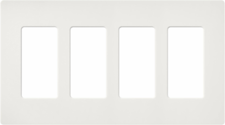 Claro Satin Wallplate 4-Gang 4.69 x 8.37 Inch Plastic, Snap-On Installation
