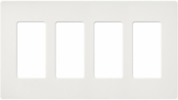 Claro Satin Wallplate 4-Gang 4.69 x 8.37 Inch Plastic, Snap-On Installation
