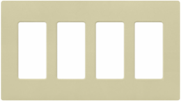 Claro Satin Finish 4-Gang Wallplate, 4.69 x 8.37 Inch, Plastic