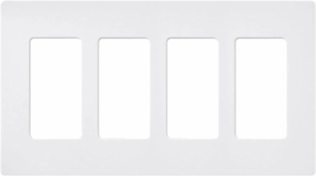4-Gang Satin Wall Plate Snow, 4.69 x 8.37 Inch, Durable Plastic Construction
