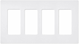 4-Gang Satin Wall Plate Snow, 4.69 x 8.37 Inch, Durable Plastic Construction