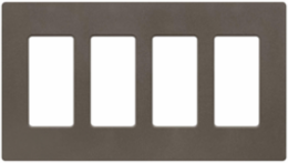 Claro Decorative 4-Gang Wallplate - Satin Finish, 4.69 x 8.37 Inch Size