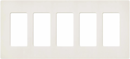 Claro 5-Gang Wallplate Biscuit, Satin Finish, 4.69 x 10.18 Inch, Plastic