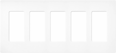 Claro Satin Wall Plate, 5-Gang, Plastic, 4.69 x 10.18 Inch