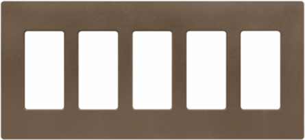 Claro 5-Gang Satin Wallplate, 4.69 x 10.18 Inch, Thickness 0.3 Inch, Espresso Color