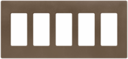 Claro 5-Gang Satin Wallplate, 4.69 x 10.18 Inch, Thickness 0.3 Inch, Espresso Color
