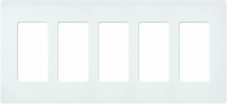 Claro 5-Gang Satin Wallplate 4.69 x 10.18 Inch, Glacier White, Durable Plastic