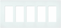 Claro 5-Gang Satin Wallplate 4.69 x 10.18 Inch, Glacier White, Durable Plastic