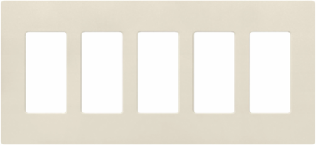 Satin Wallplate 5-Gang, 4.69 x 10.18 Inch, Plastic, Beige