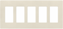 Satin Wallplate 5-Gang, 4.69 x 10.18 Inch, Plastic, Beige