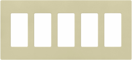 Claro 5-Gang Satin Wall Plate 4.69 x 10.18 Inch, Plastic, Snap-On Installation