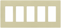Claro 5-Gang Satin Wall Plate 4.69 x 10.18 Inch, Plastic, Snap-On Installation