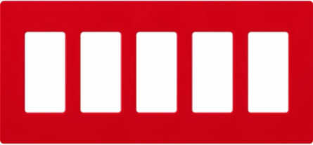 Satin 5-Gang Wallplate, 4.69 x 10.18 Inch, Plastic Construction, Snap-on Installation