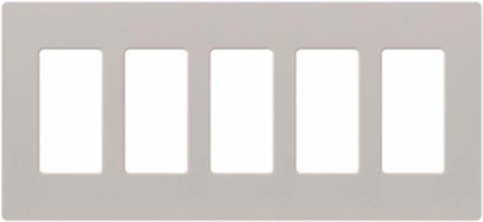 Satin Finish 5-Gang Wallplate Taupe, 4.69 x 10.18 Inch, Durable Plastic Construction
