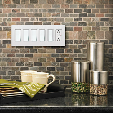 Claro 6-Gang Satin Finish Wallplate Biscuit 4.69 x 12 Inch