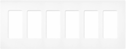 Claro Decorative Satin Wallplate 6-Gang, 4.69 x 12 Inch, Brilliant White