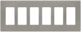 Claro Decorative Satin Wallplate 6-Gang, 4.69 Inch x 12 Inch, Plastic Construction