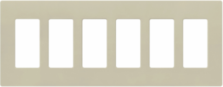 Claro 6-Gang Satin Wall Plate, 4.69 x 12 Inch, Plastic, Vertical