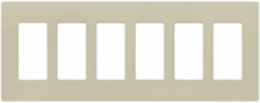 Claro 6-Gang Satin Wall Plate, 4.69 x 12 Inch, Plastic, Vertical