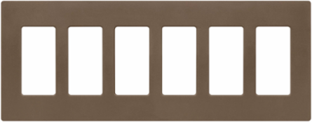 Satin Decorative 6-Gang Wallplate, Espresso Color, Plastic Construction