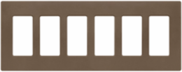 Satin Decorative 6-Gang Wallplate, Espresso Color, Plastic Construction