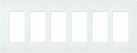 Satin 6-Gang Wallplate, 4.69 x 12 Inch, Plastic, Snap-On Installation