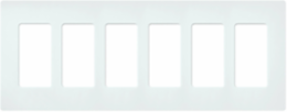 Satin 6-Gang Wallplate, 4.69 x 12 Inch, Plastic, Snap-On Installation