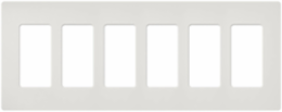 Satin Wallplate 6-Gang 4.69 x 12 Inch, 0.3 Inch Thickness, Plastic, Gray