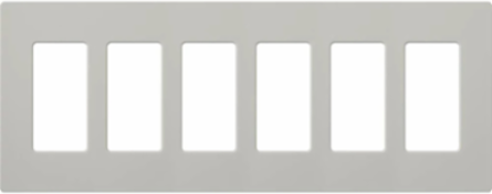 Claro Satin 6-Gang Wallplate, 4.69 x 12 Inch, Vertical, Plastic
